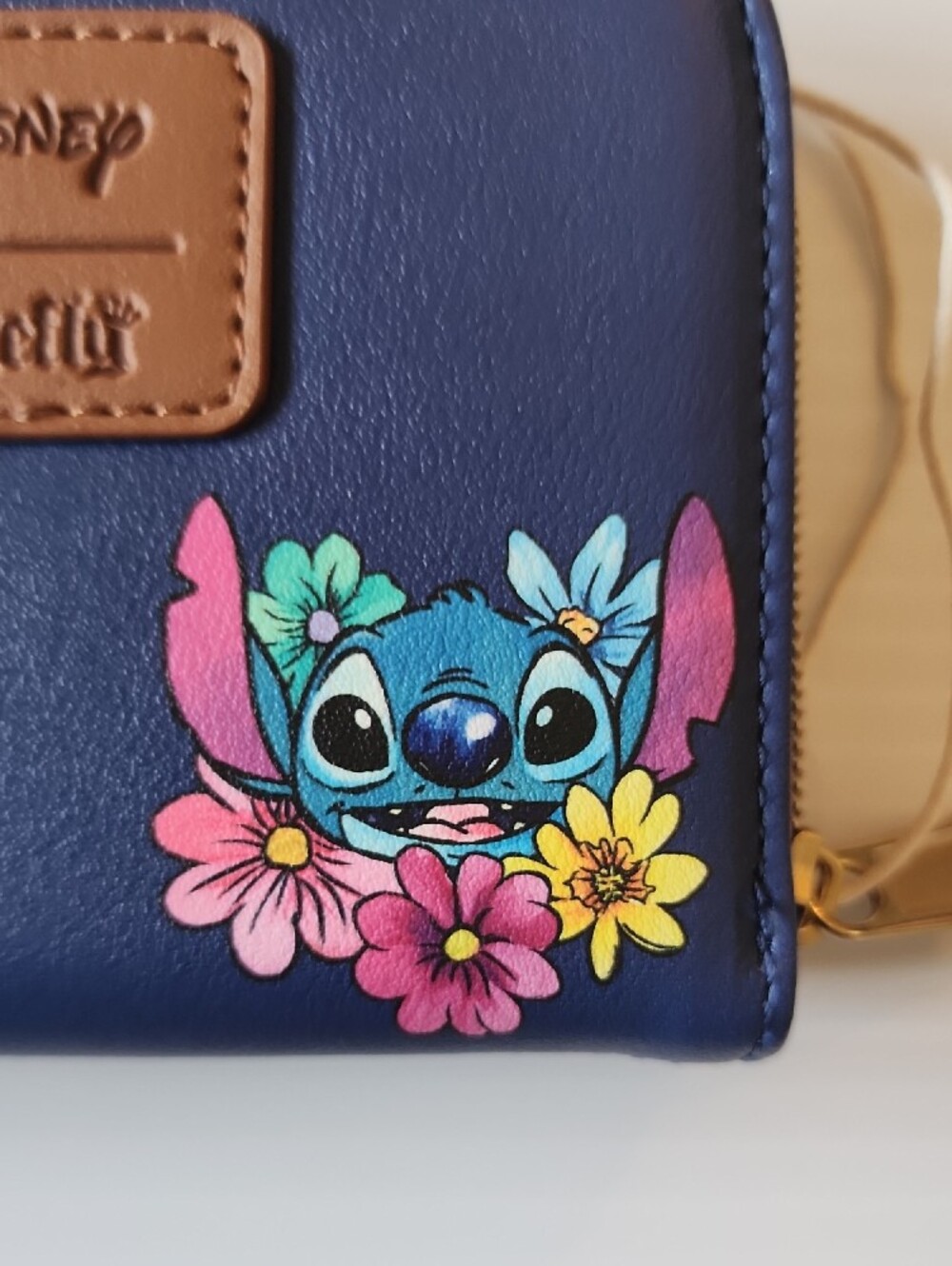 Loungefly Blue Stitch Floral Zip Wallet. - Picture 10 of 12